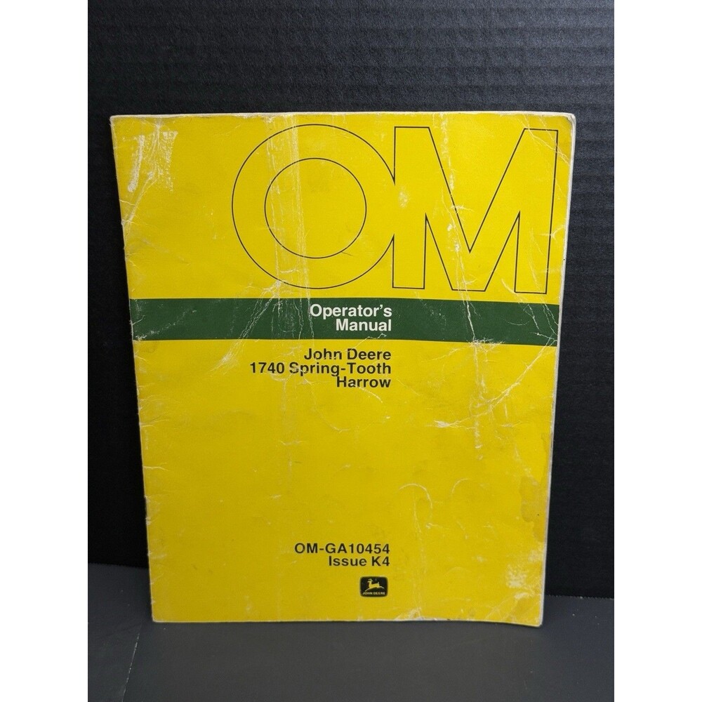 John Deere 1740  Spring Tooth Harrow Operators Manual OM-GA10454 Issue K4 OEM